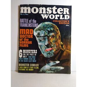 Monster World Magazine Nov 1964 #1 Horror Classic Monsters Frankenstein Mummy